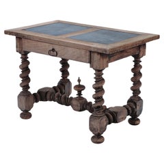 French Antique Stone Top Table with Twisted Legs, circa 1880