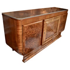 French Art Deco Burl Walnut Buffet Sideborad