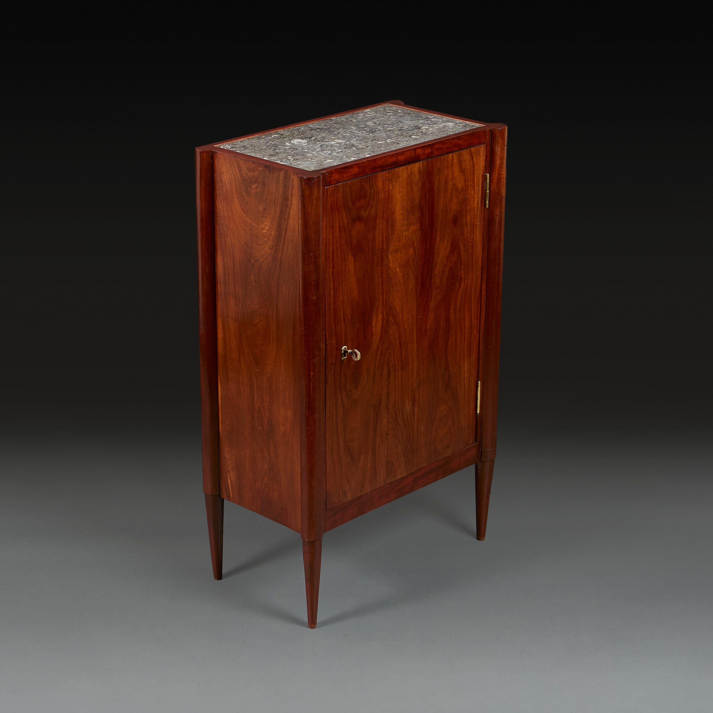 Marble A French Art Deco Cocktail Cabinet For Sale