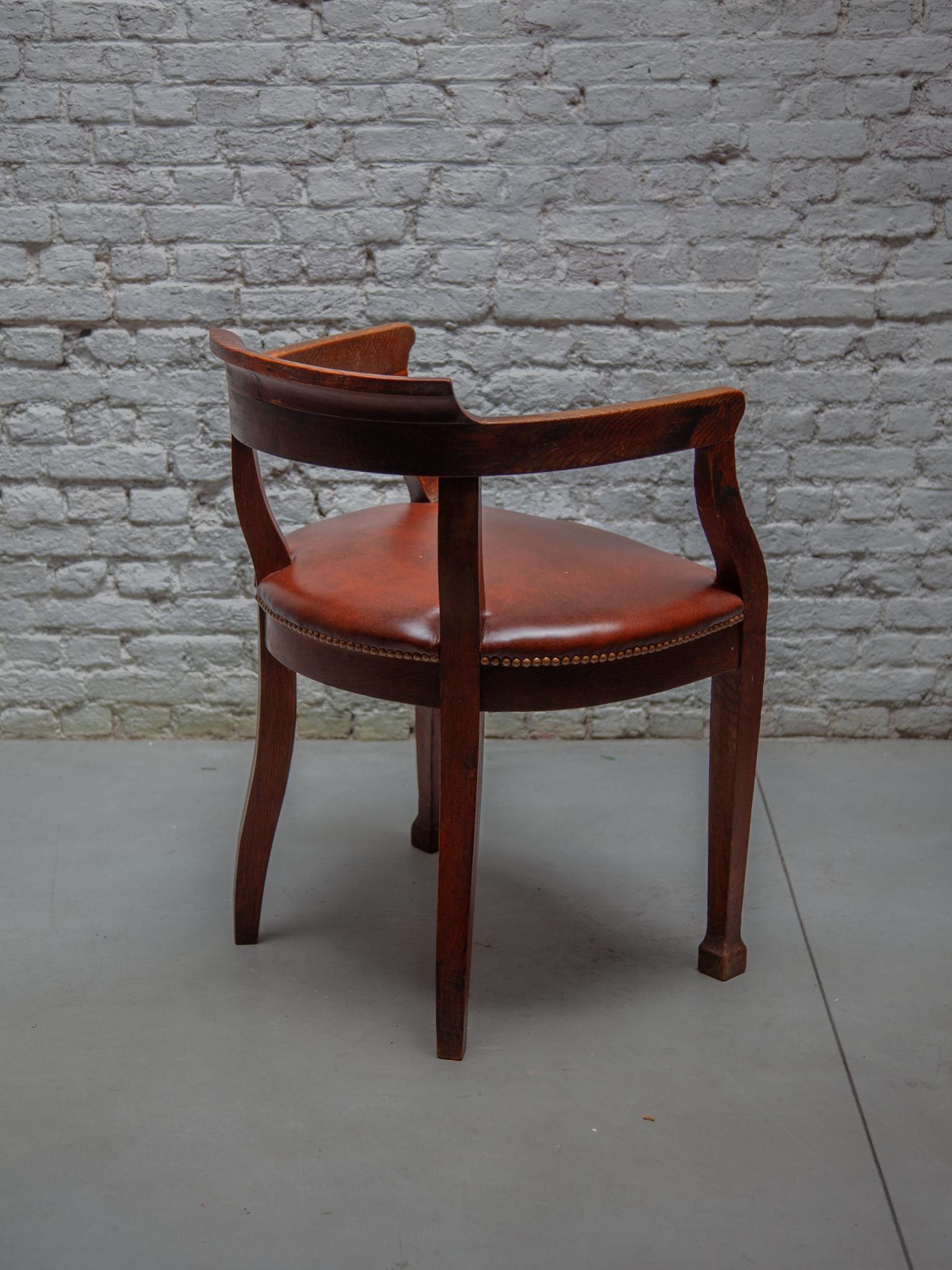 Early 20th Century A French Art Deco Desk, Side Chair For Sale