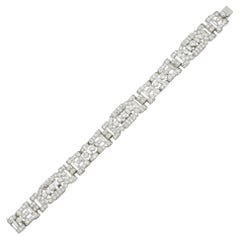 A French Art Deco diamond platinum bracelet