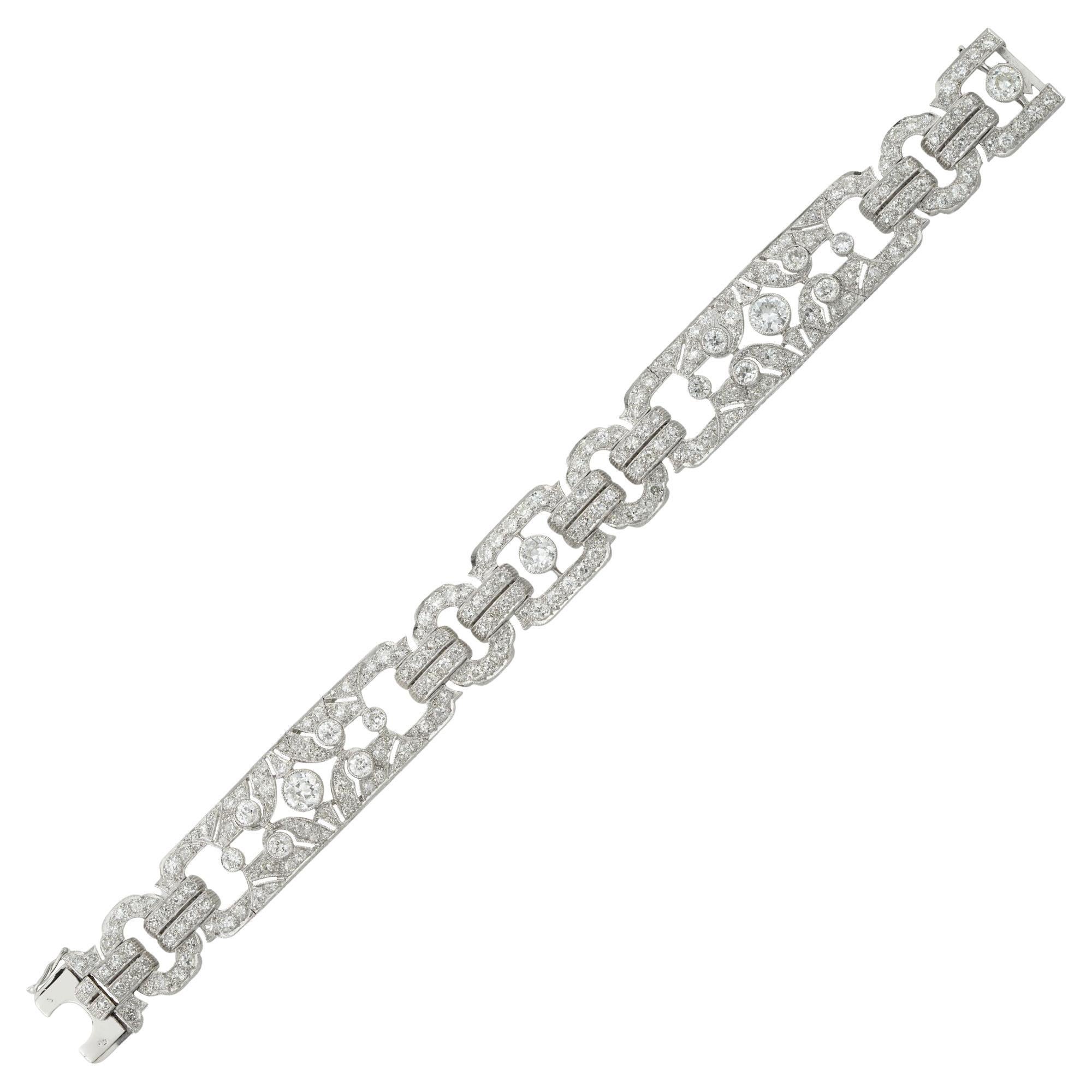 Bracelet Art déco français serti de diamants