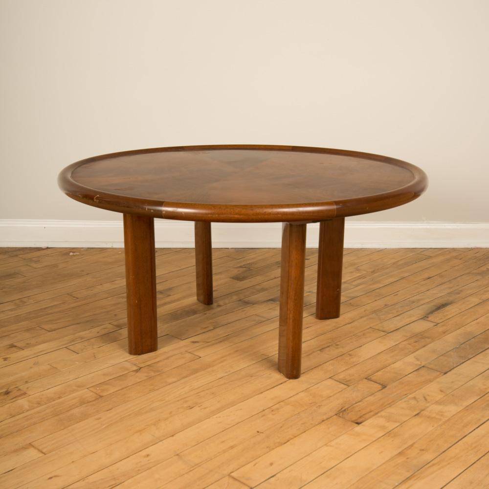 French Art Deco Mahogany Round Coffee Table by Majorelle, Circa 1930. For Sale 2