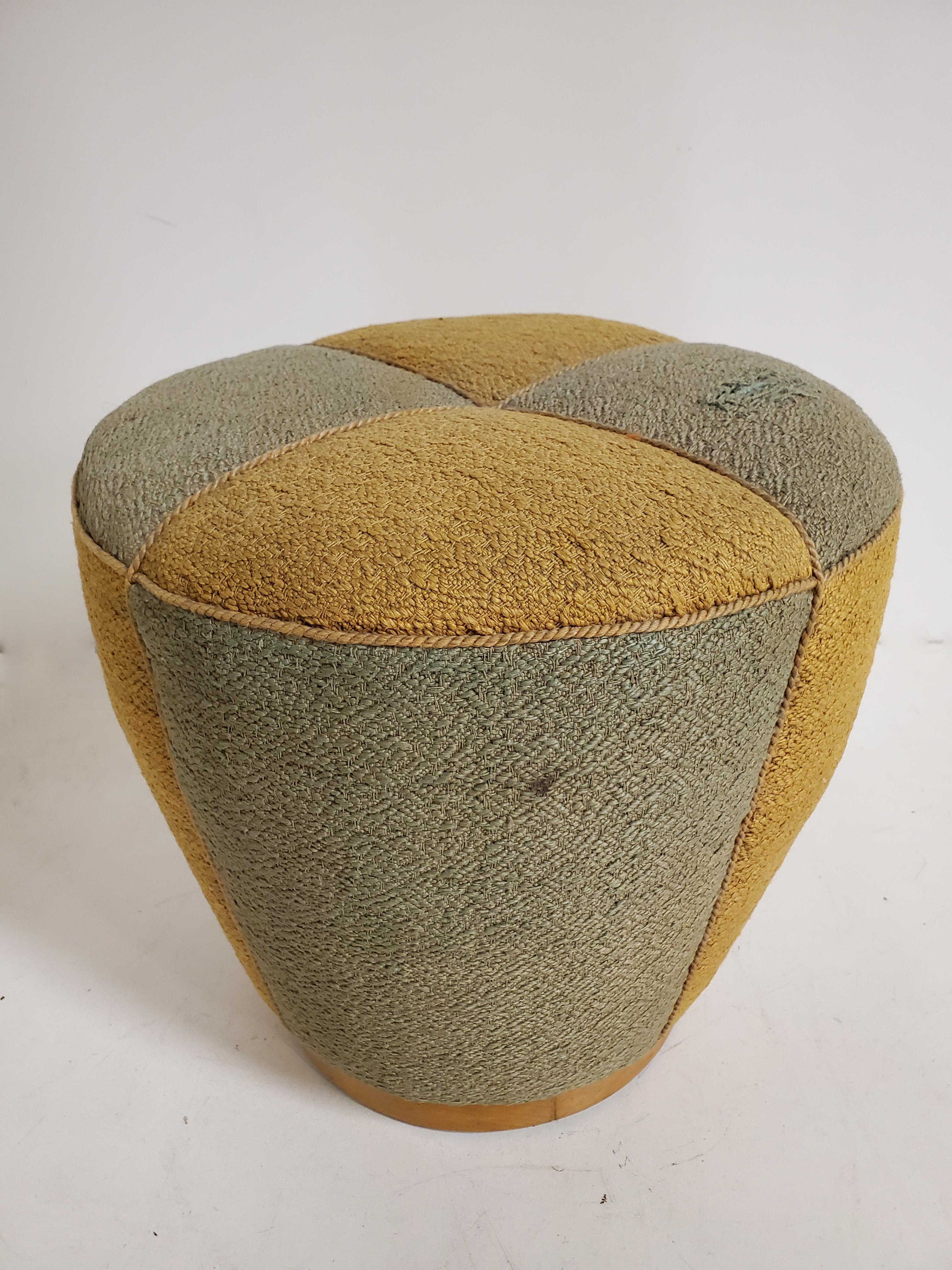 Art Deco Pouf Upholstered in Original Fabric - Jindrich Halabala  8