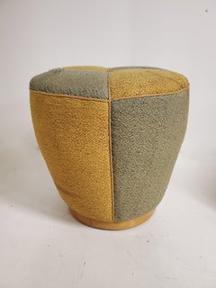 Pouf Art Déco tapissé en tissu d'origine - Jindrich Halabala
