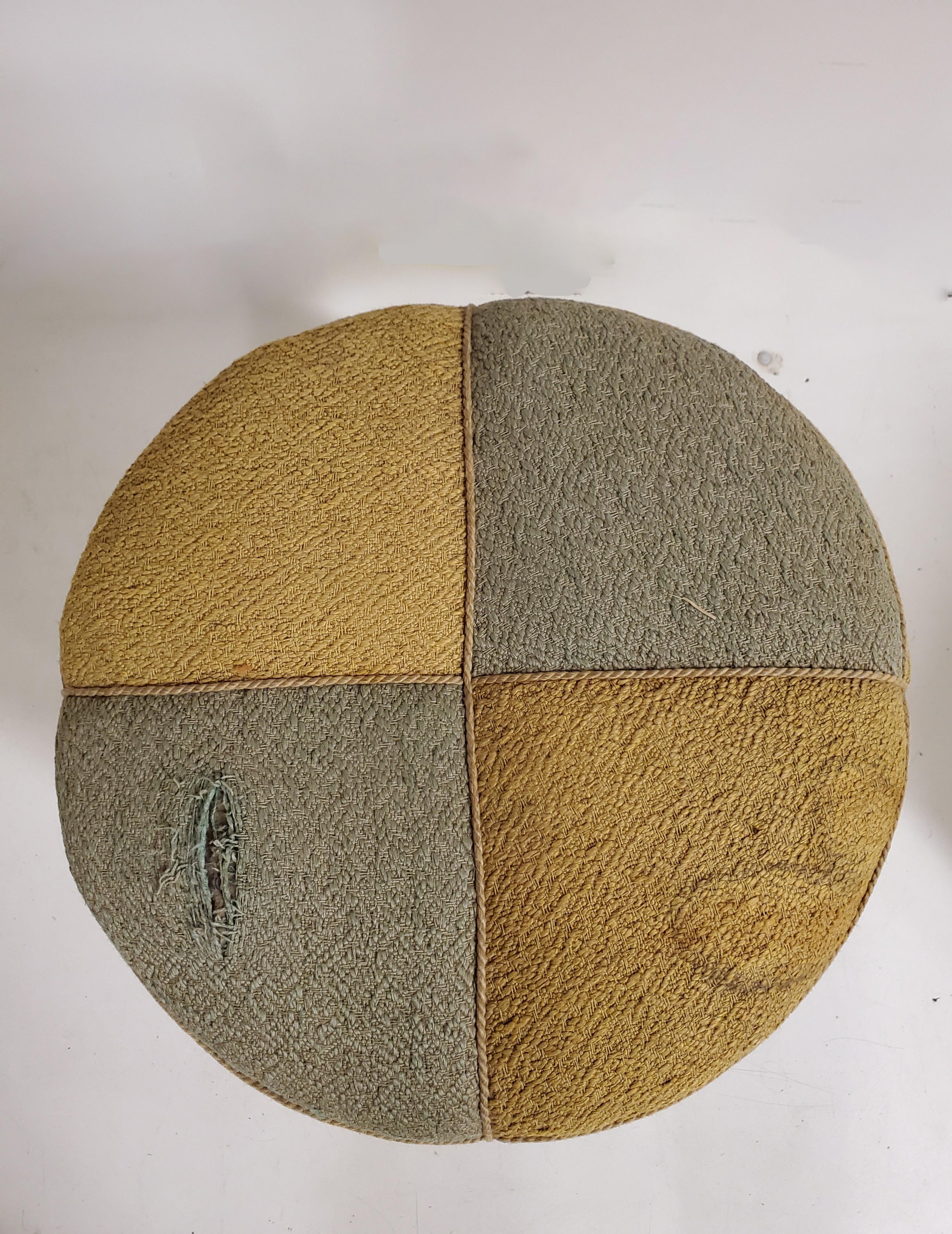 Art Deco Pouf Upholstered in Original Fabric - Jindrich Halabala  In Fair Condition In New York City, NY