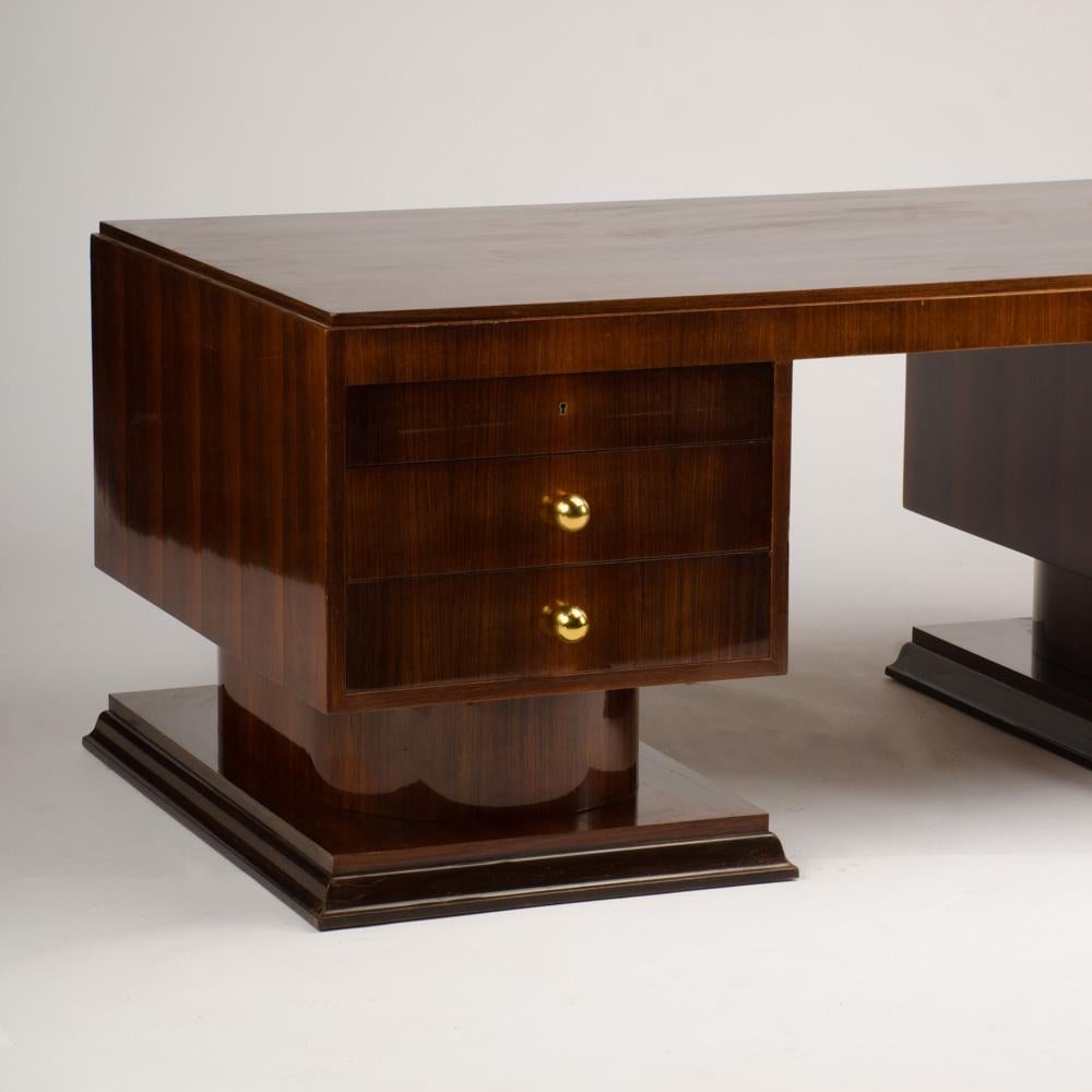 Mid-20th Century French Art Deco Rosewood Executive Desk, circa 1930