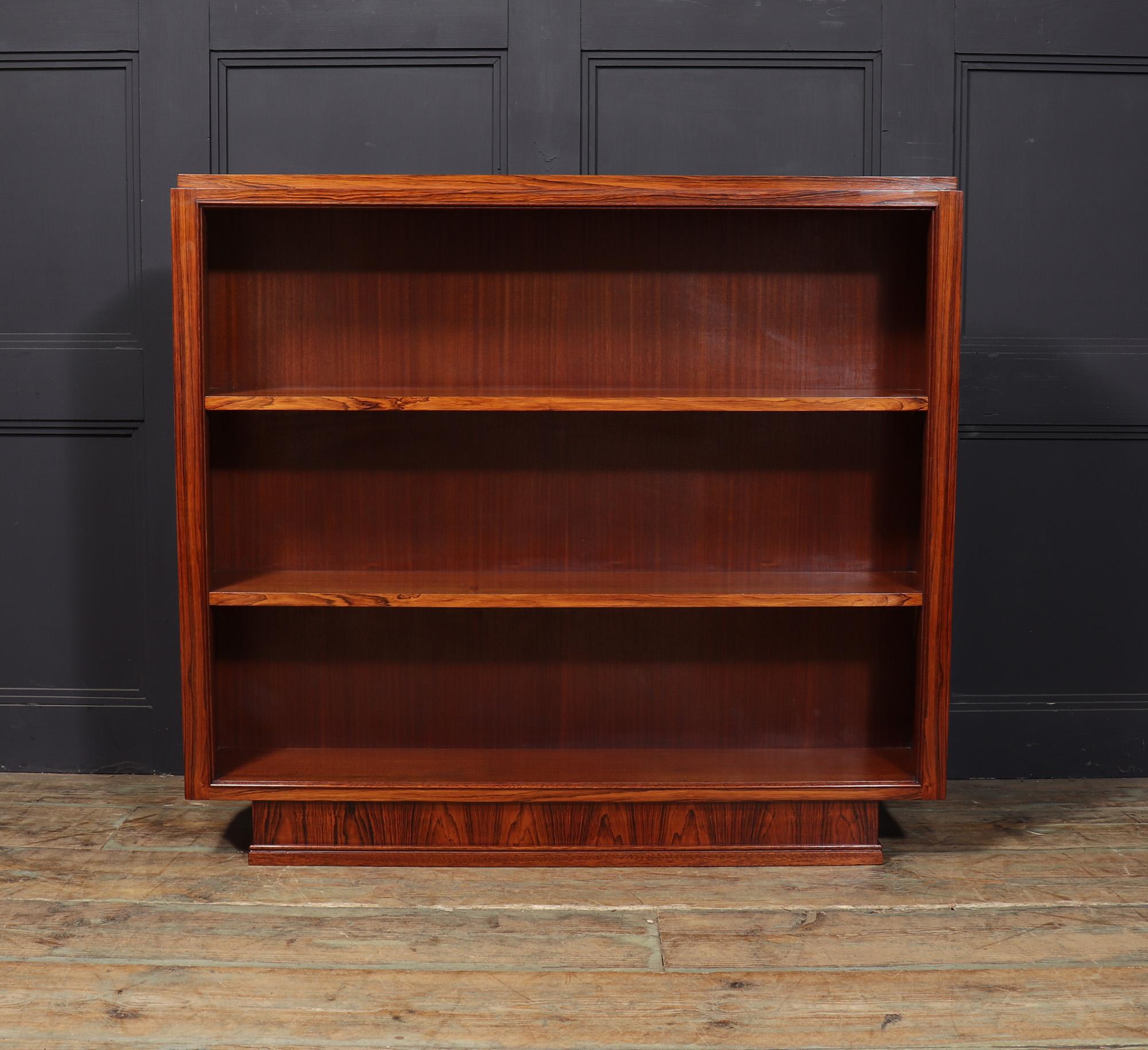 Mid-20th Century A French Art Deco rosewood Open Bookcase
