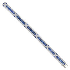 Bracelet Art déco français en saphirs et diamants