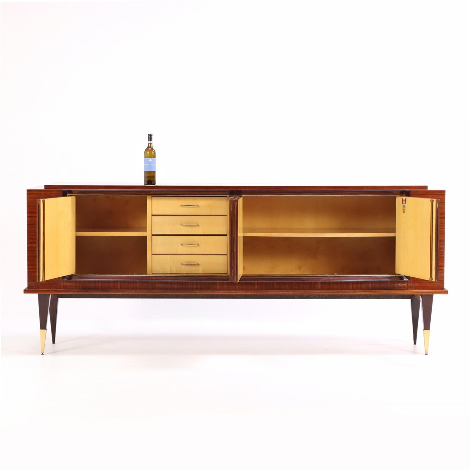 A French Art Deco style Exotic Wood Sideboard / Buffet, C. 1945. For Sale 1