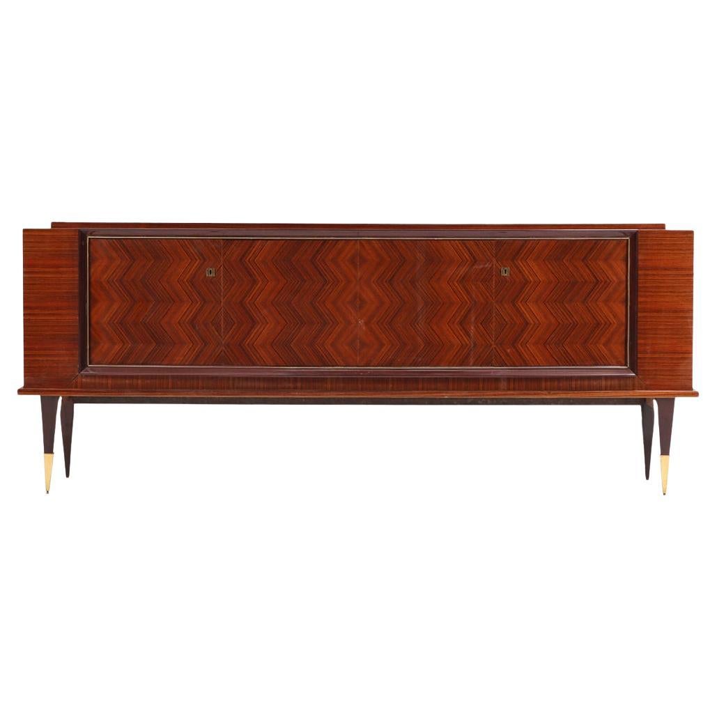 A French Art Deco style Exotic Wood Sideboard / Buffet, C. 1945. For Sale