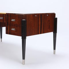 French Art Deco Style Macassar Ebony Writing Desk, Late 20th C.