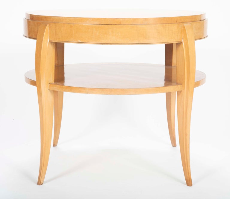 Mid-20th Century French Art Deco Sycamore Side Table For Sale