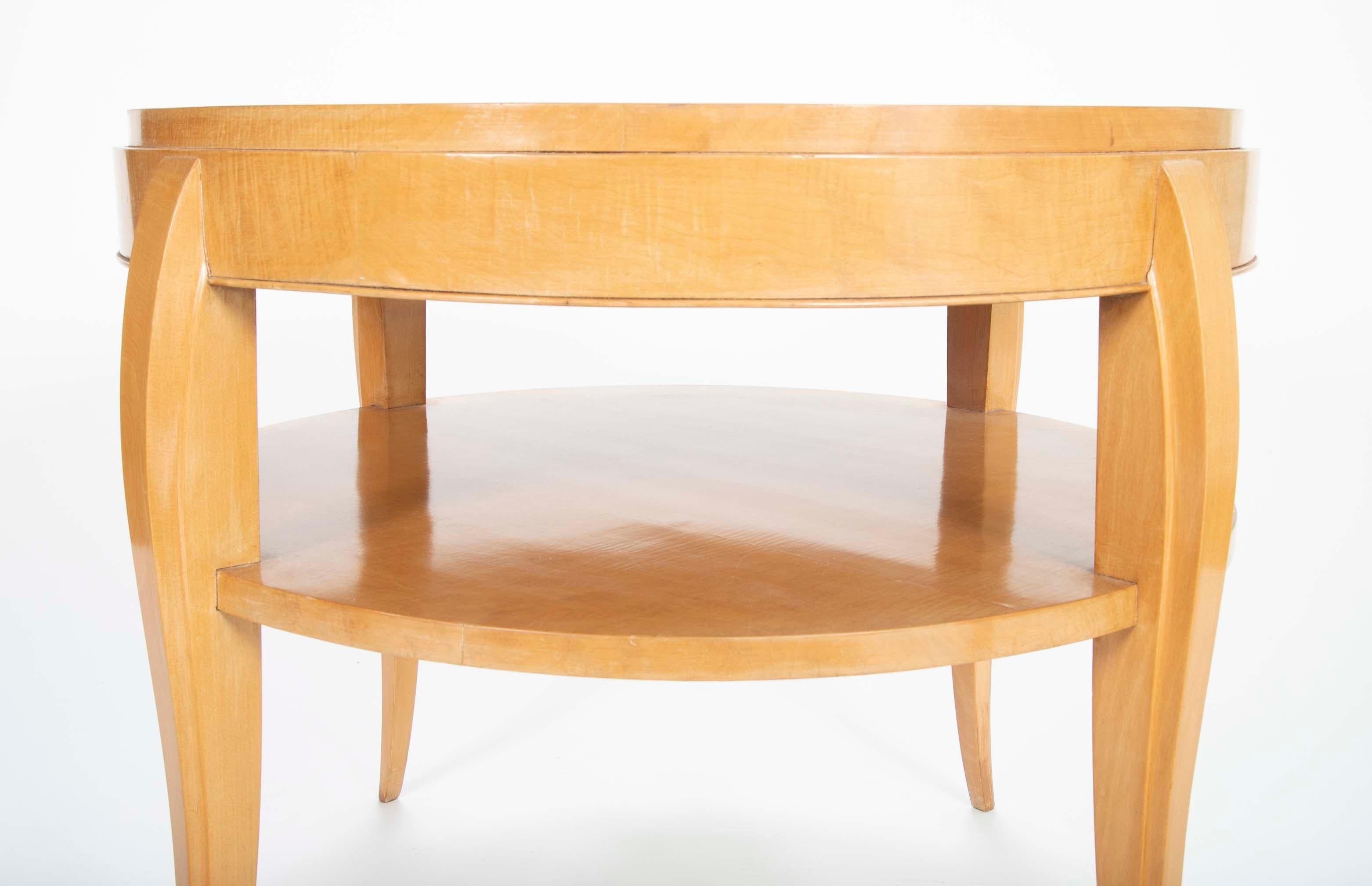 French Art Deco Sycamore Side Table For Sale 1