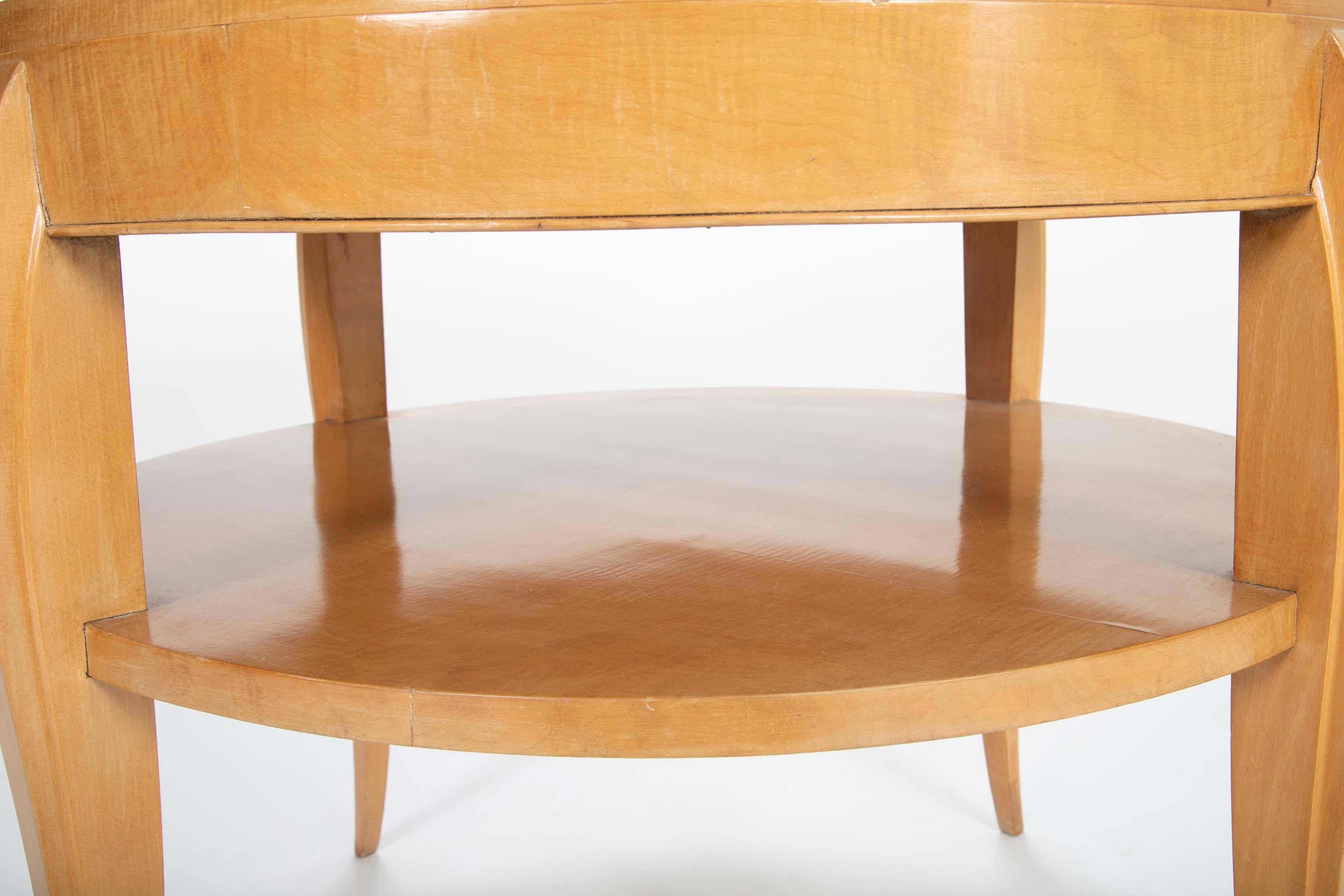 French Art Deco Sycamore Side Table For Sale 3