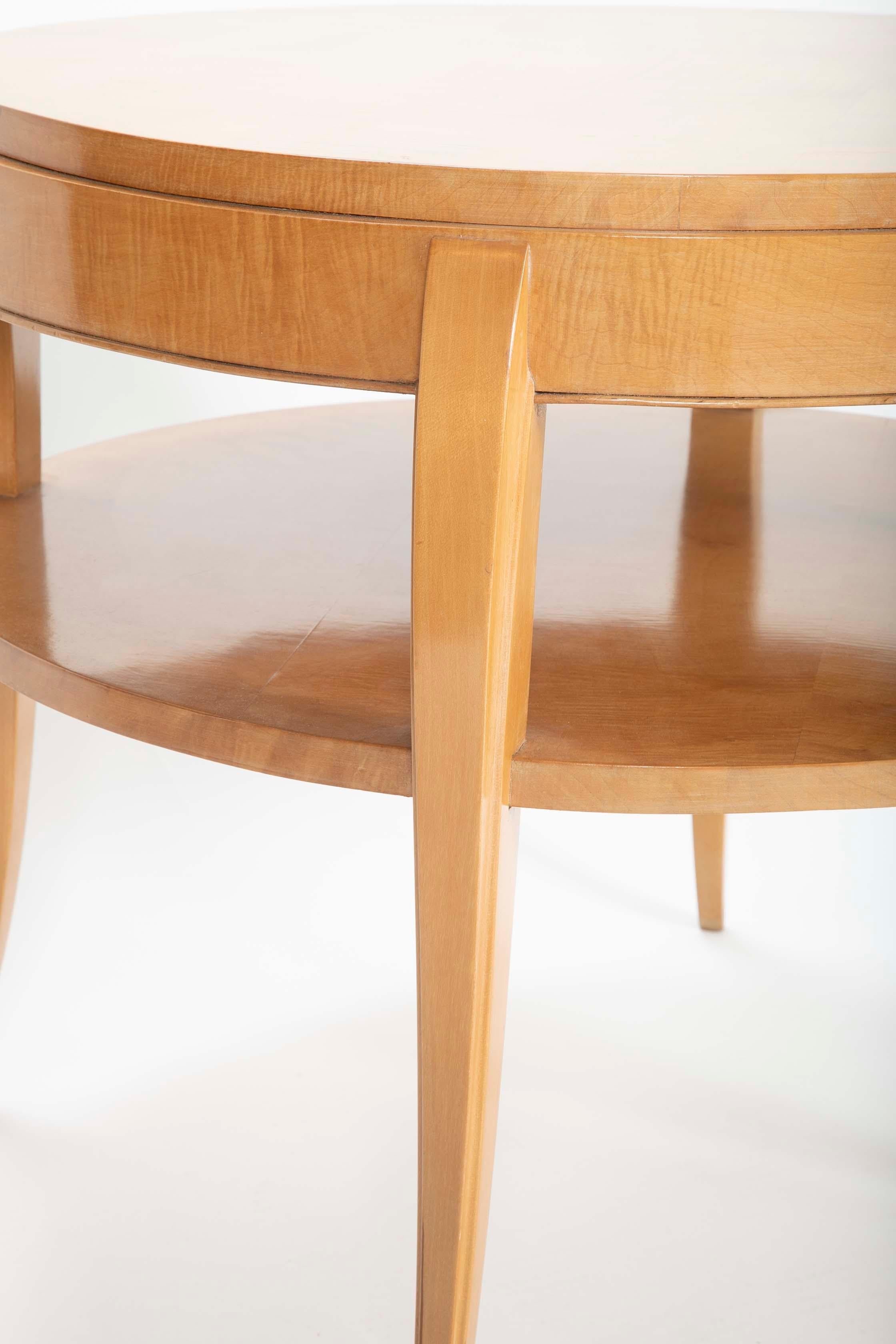 Table d'appoint en sycomore Art déco français en vente 2