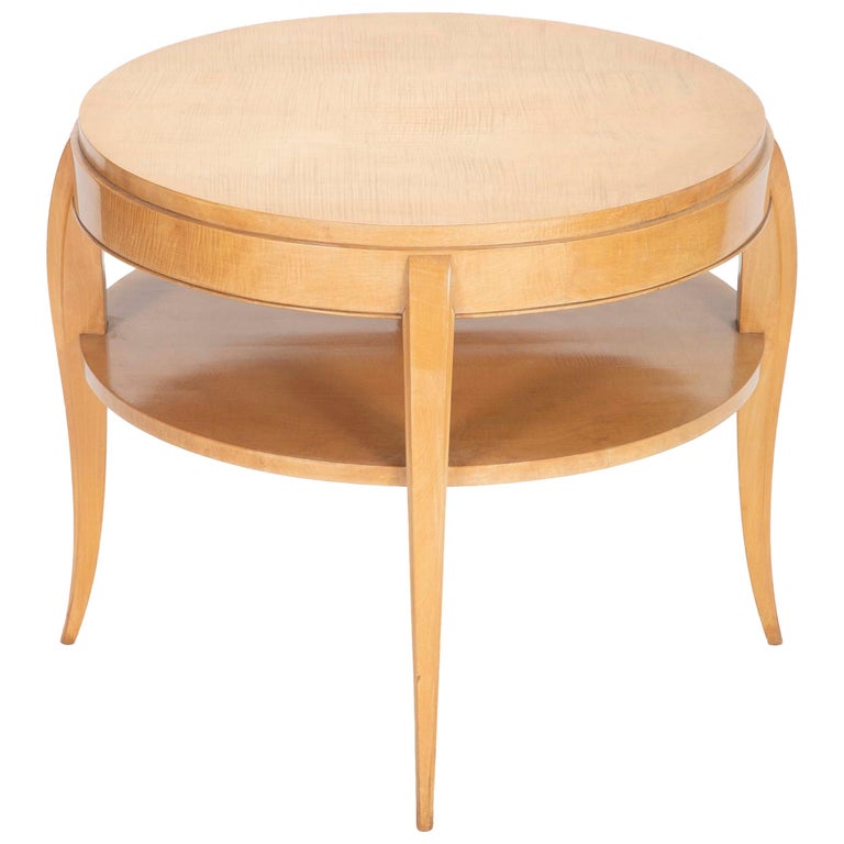 French Art Deco Sycamore Side Table For Sale