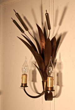 French Art Deco Toleware Twin Wall Light