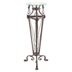 Französischer schmiedeeiserner Pflanzensockel im Art déco-Stil, um 1920.
