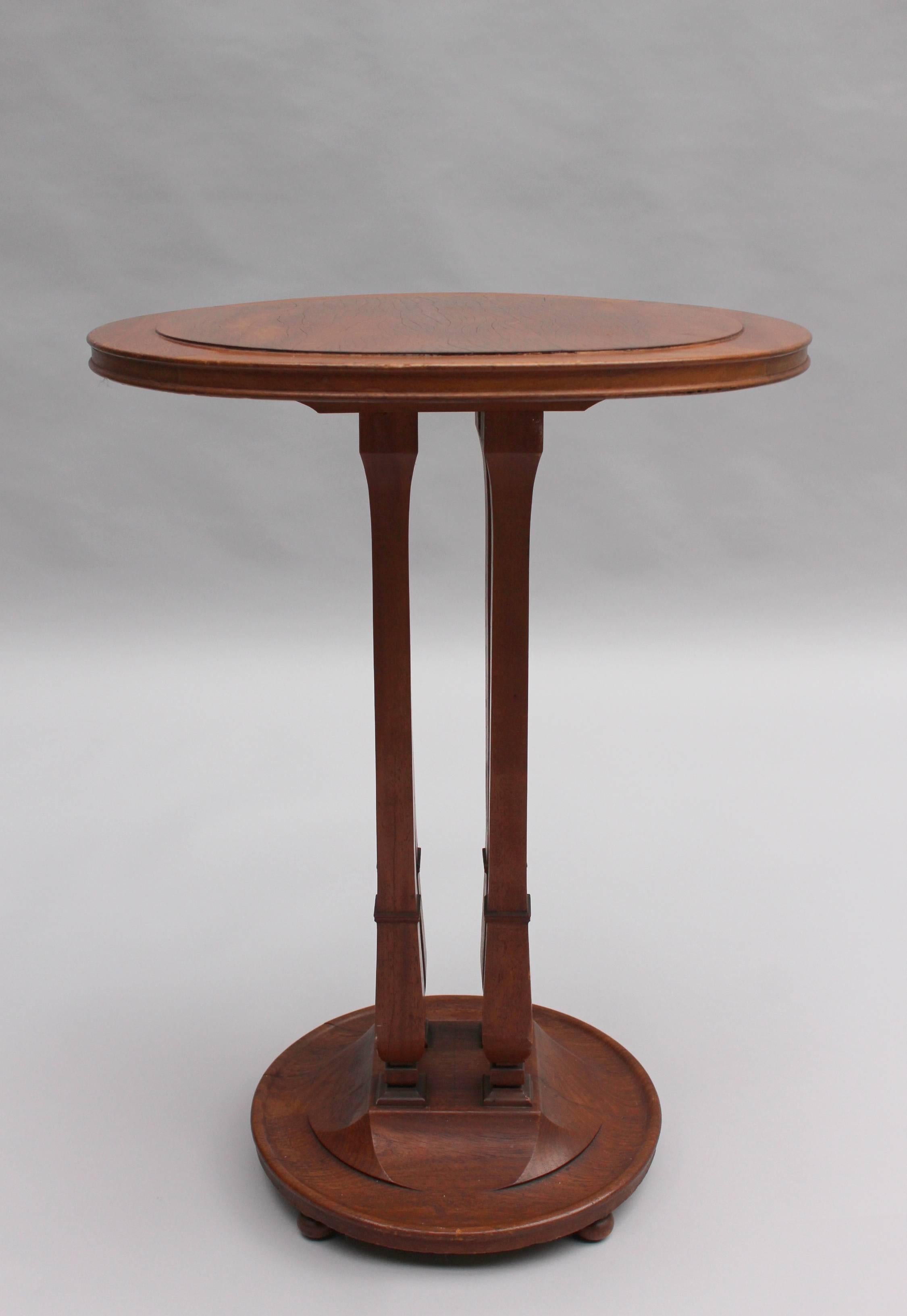 Fine French Art Nouveau - Art Deco Walnut Gueridon by Tony Selmersheim In Good Condition For Sale In Long Island City, NY