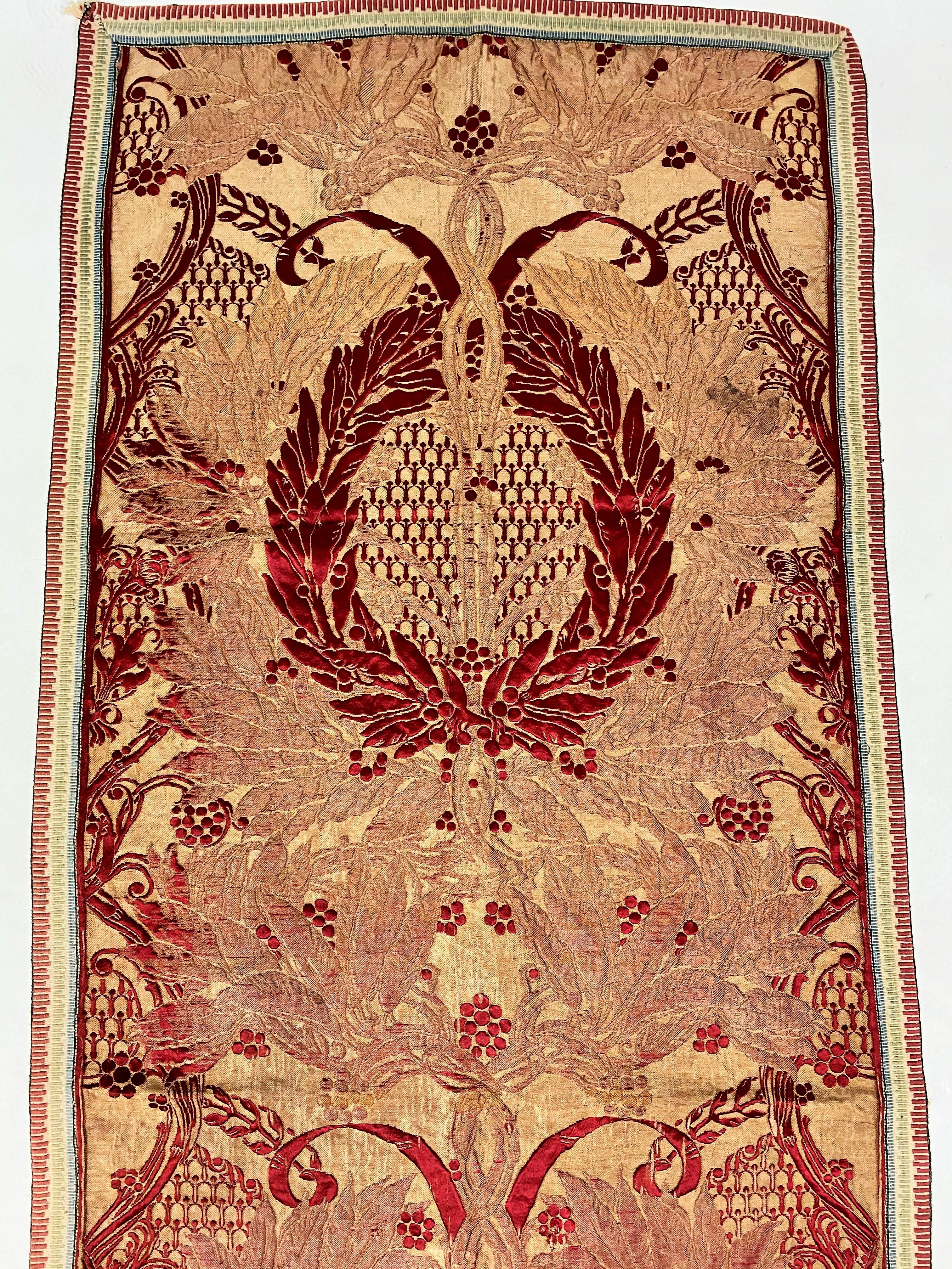 Brown A French Art Nouveau Brocaded Silk by Adrien Karbowsky - Tassinari & Chatel 1899 For Sale