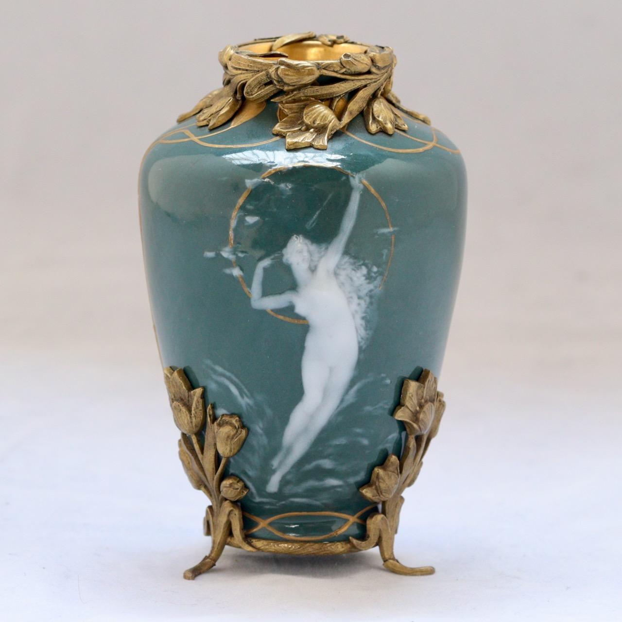 French Art Nouveau Naïade Jewell Vase, circa 1890 In Good Condition In Saint-Ouen, FR