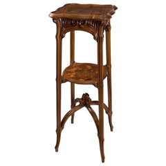 Pedestal de madera Art Nouveau francés de Emile Gallé