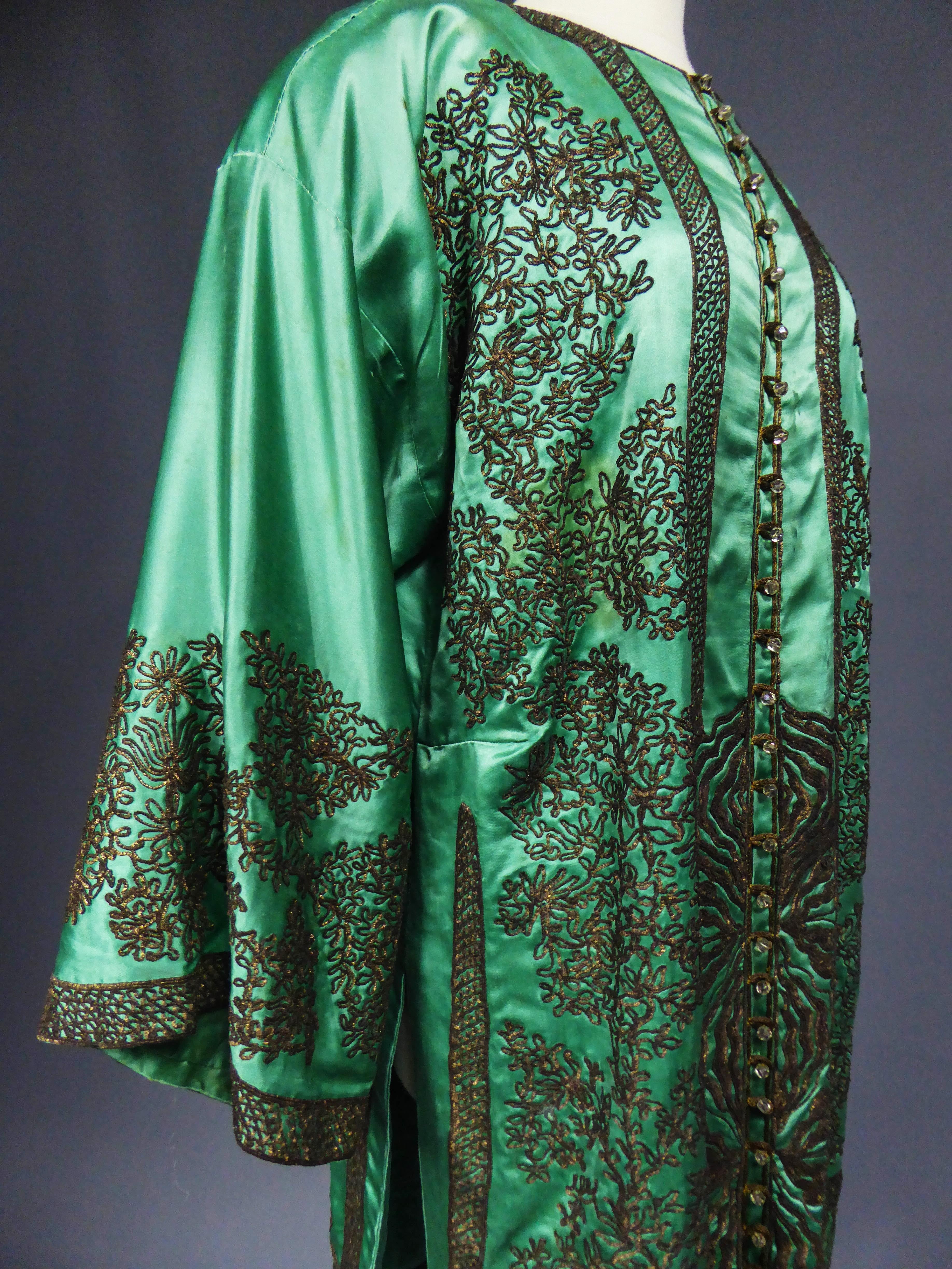 A French Babani Couture Embroidered Satin Kaftan - Museum Piece Circa 1920 3