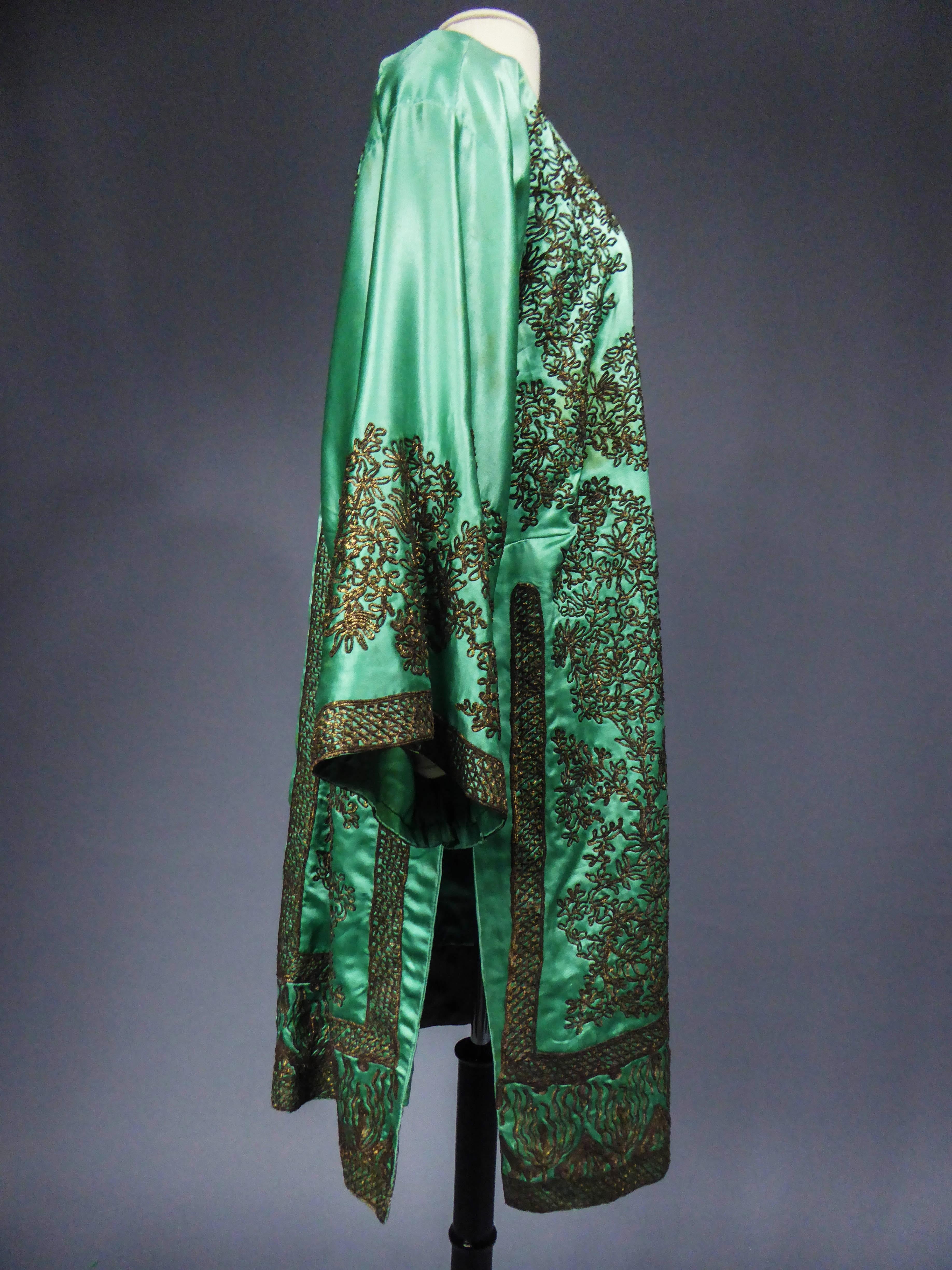 Französisch Babani Couture bestickt  Satin-Kaftan ca. 1920 7