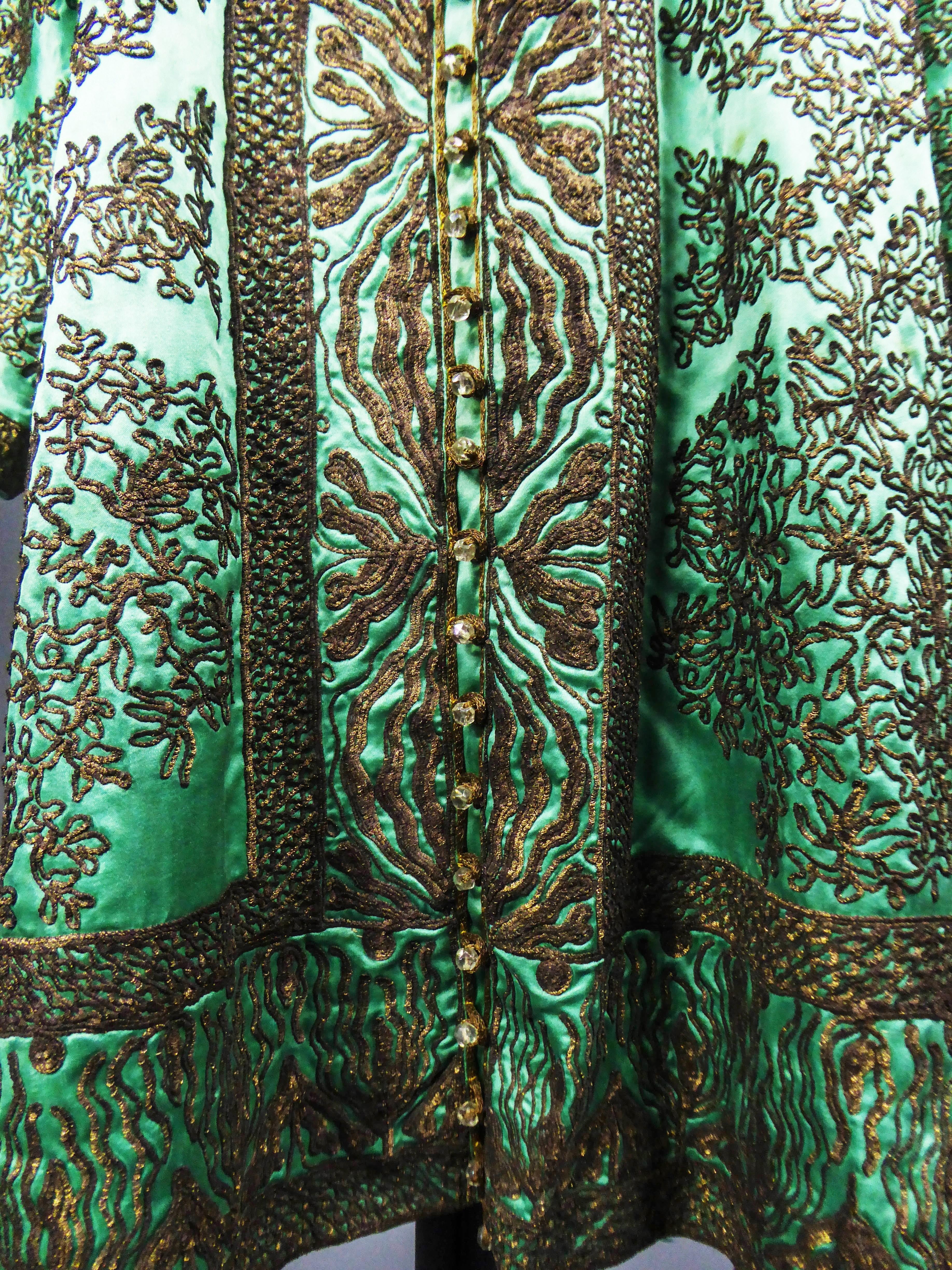 A French Babani Couture Embroidered Satin Kaftan - Museum Piece Circa 1920 8