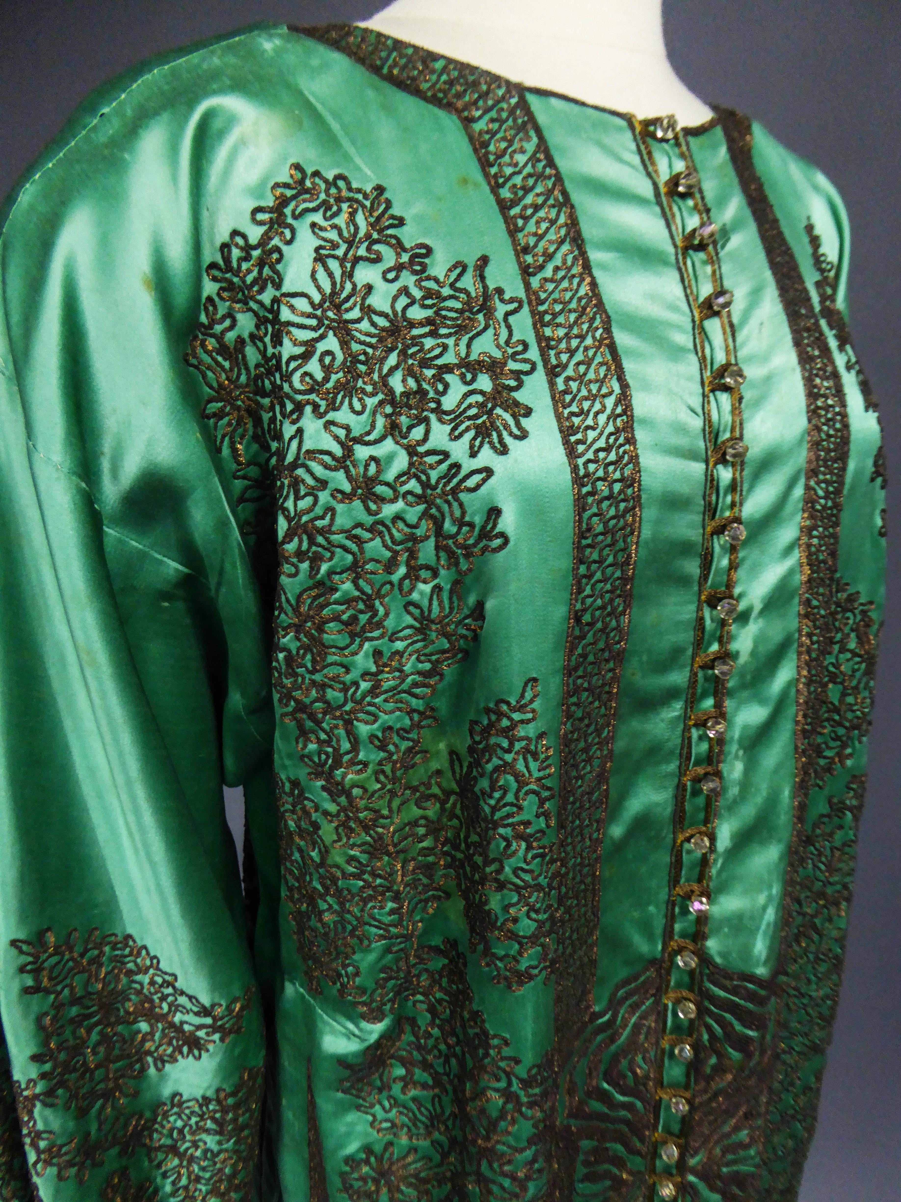 A French Babani Couture Embroidered Satin Kaftan - Museum Piece Circa 1920 1