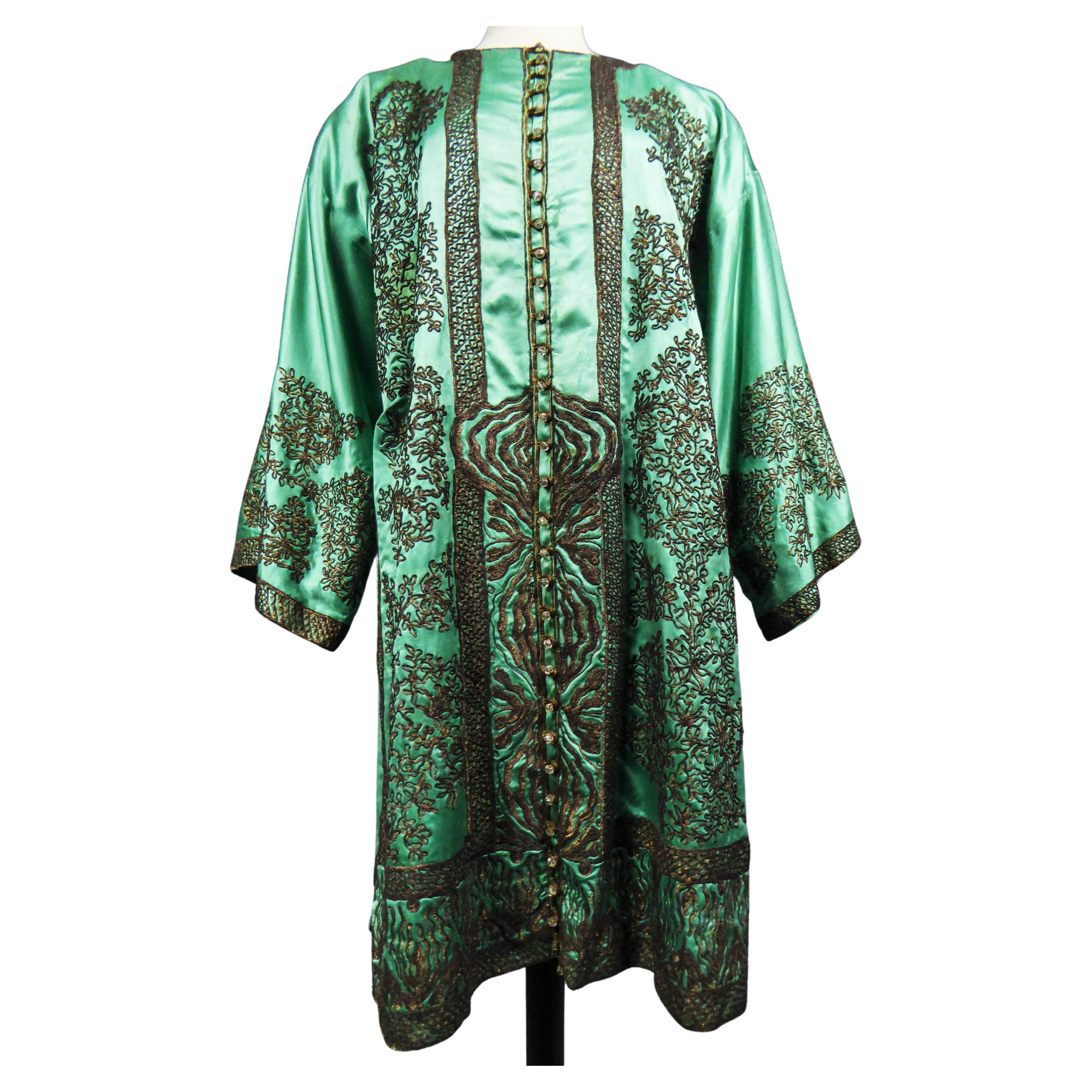A French Babani Couture Embroidered Satin Kaftan - Museum Piece Circa 1920