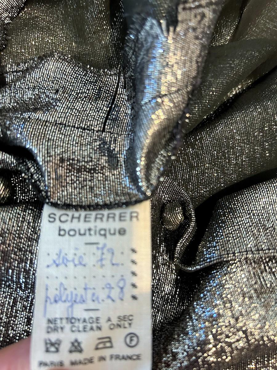 Abito da ballo francese di Jean-Louis Scherrer in lamé d'argento n° 302451 Circa 1985 in vendita 11