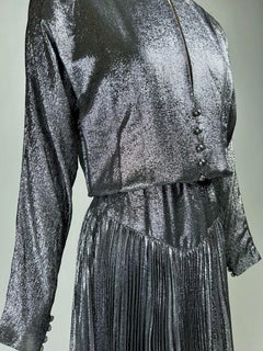 A French ball gown by Jean-Louis Scherrer in silver lamé n° 302451 Circa 1985