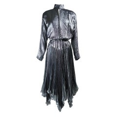 A French ball gown by Jean-Louis Scherrer in silver lamé n° 302451 Circa 1985