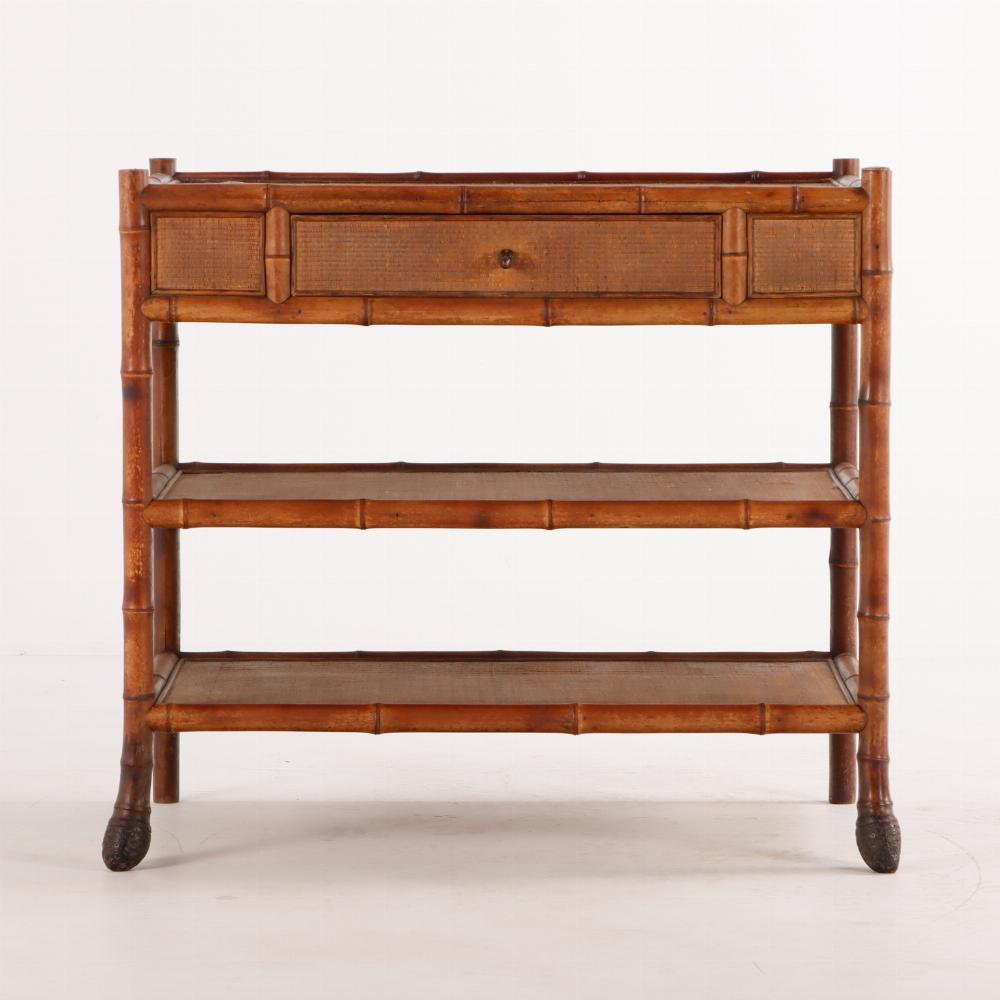20th Century A French bamboo three-tier server, C 1940. For Sale