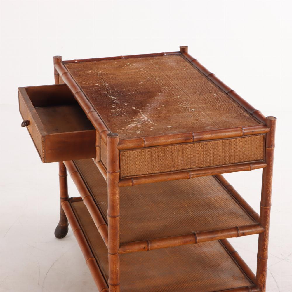 Bamboo A French bamboo three-tier server, C 1940. For Sale