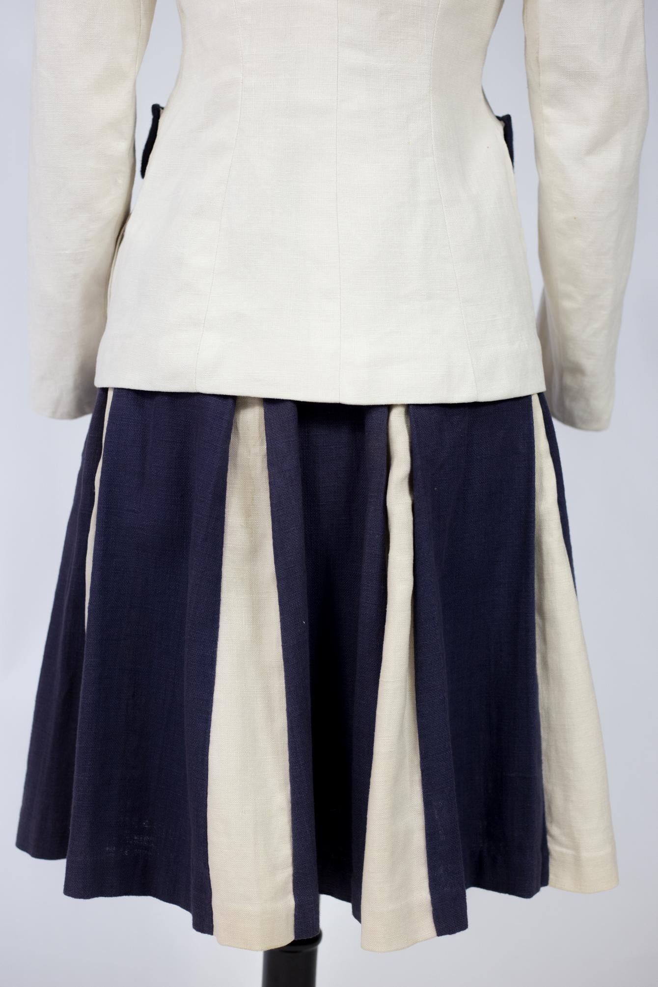 Beige A French Bar Navy suit Circa 1945/1950