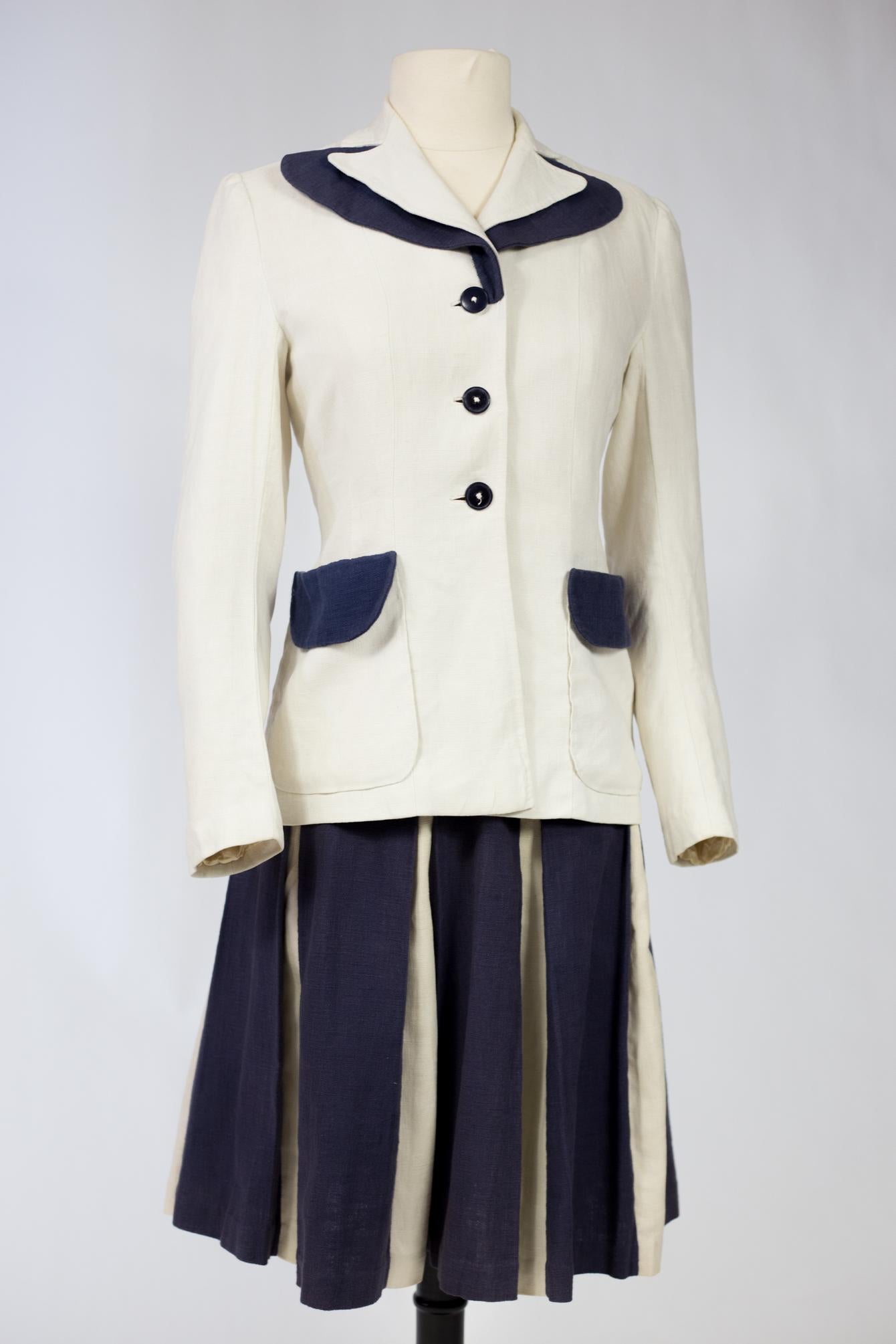 Women's A French Bar Navy suit Circa 1945/1950