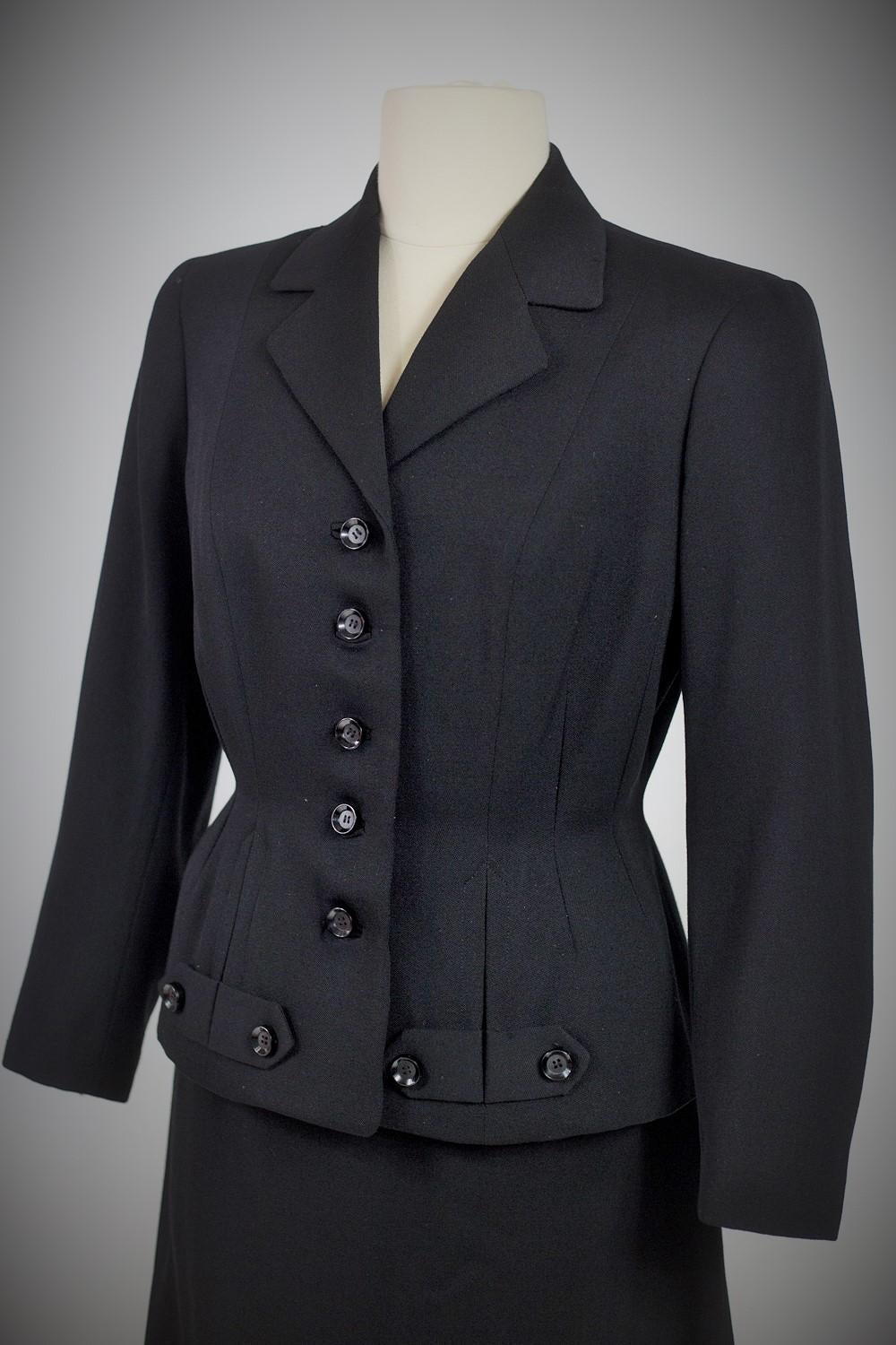 A French Bar Suit skirt and jacket By Franck & Fils - Paris Circa 1945/1950 For Sale 2