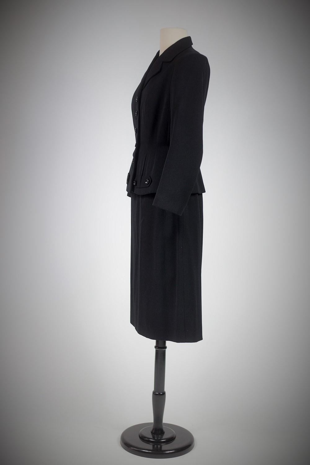 A French Bar Suit skirt and jacket By Franck & Fils - Paris Circa 1945/1950 For Sale 4