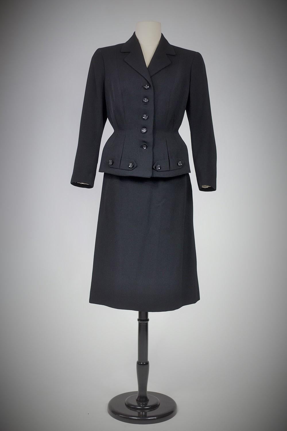A French Bar Suit skirt and jacket By Franck & Fils - Paris Circa 1945/1950 For Sale 7