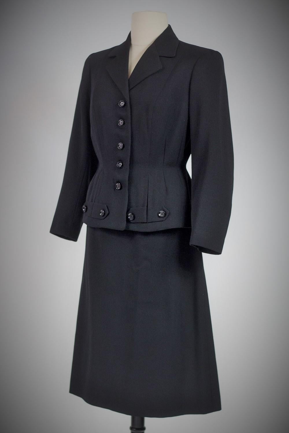 A French Bar Suit skirt and jacket By Franck & Fils - Paris Circa 1945/1950 For Sale 1