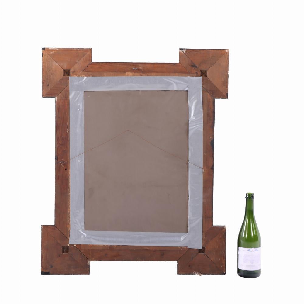 Mirror A French Baroque style black silver leaf mirror frame, C. 1890. For Sale