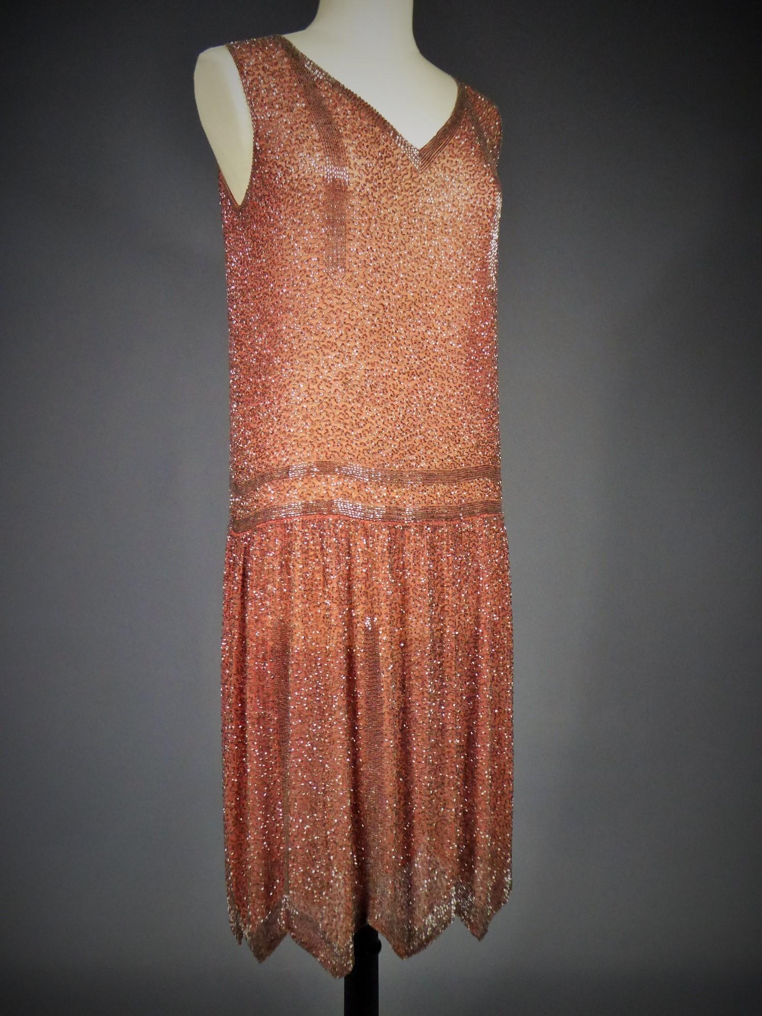 A French Beaded Flapper Dress Circa 1925  For Sale 1