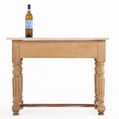 A French Beech Marble Top Table, C. 1890.