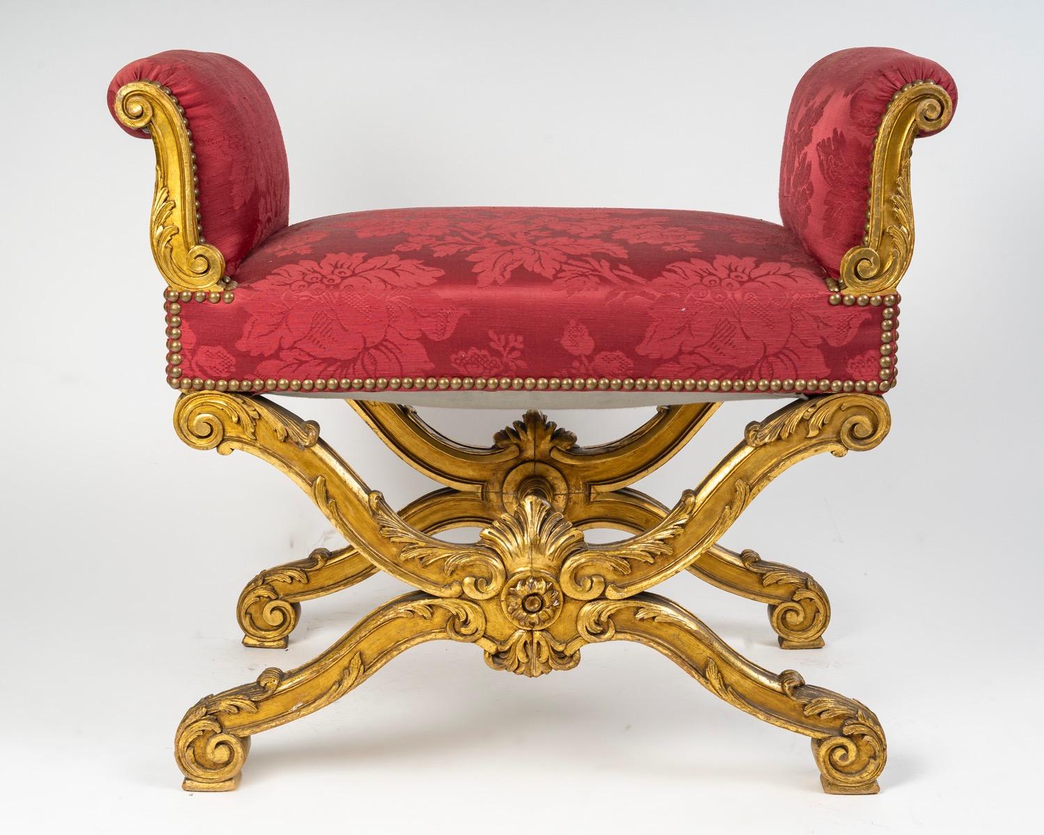 Napoleone III Uno sgabello francese Belle Époque Curule del 1880 circa in vendita