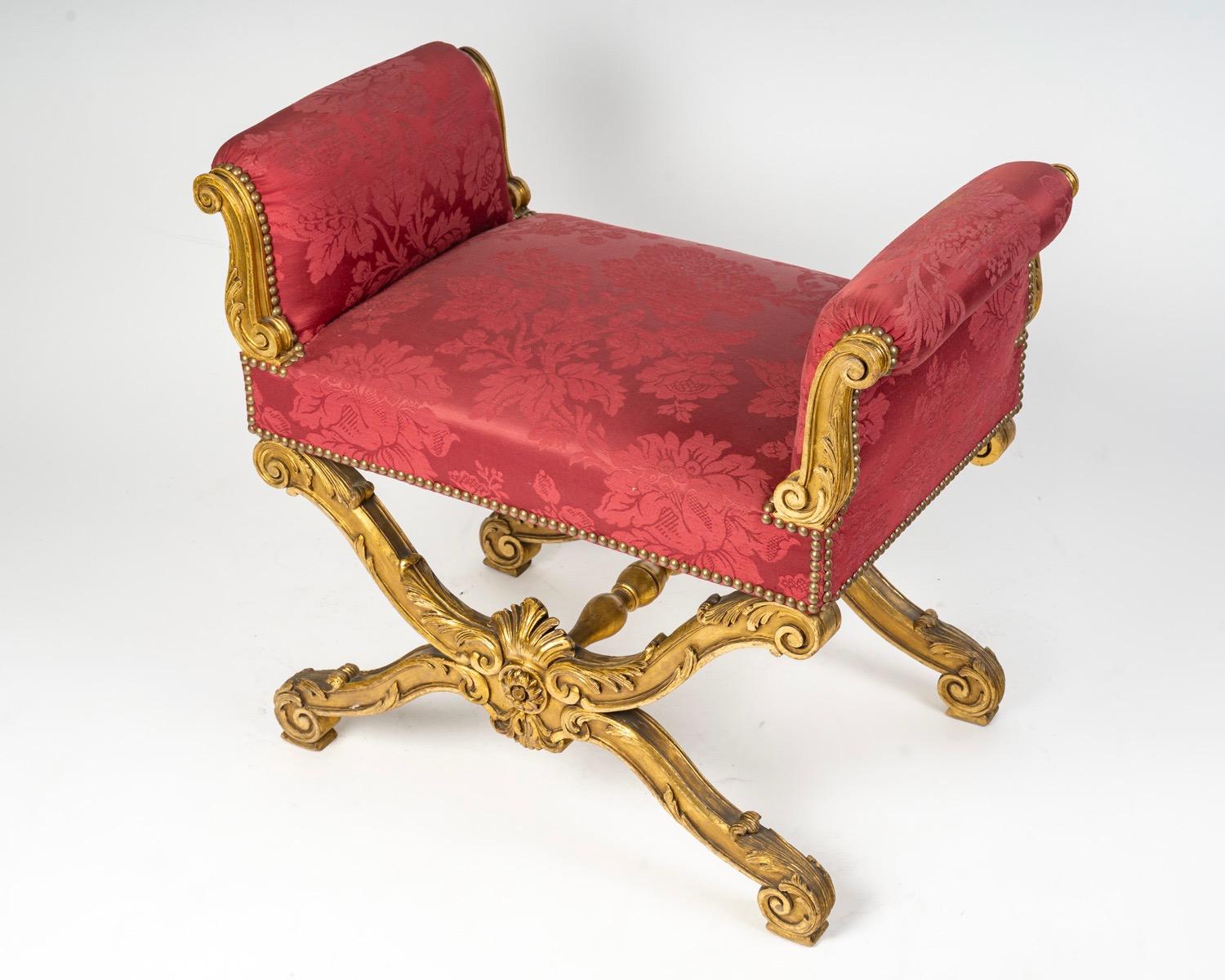 Francese Uno sgabello francese Belle Époque Curule del 1880 circa in vendita