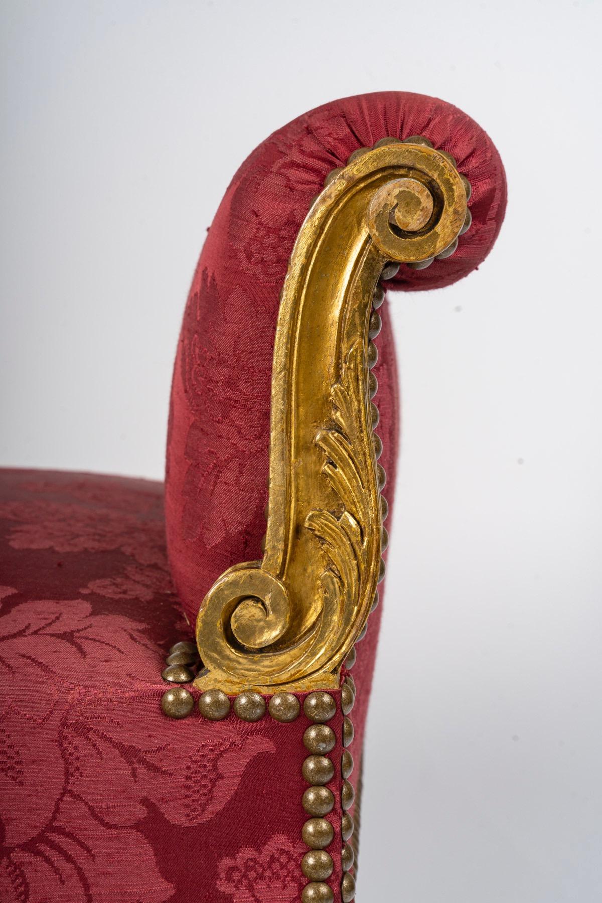 Seta Uno sgabello francese Belle Époque Curule del 1880 circa in vendita