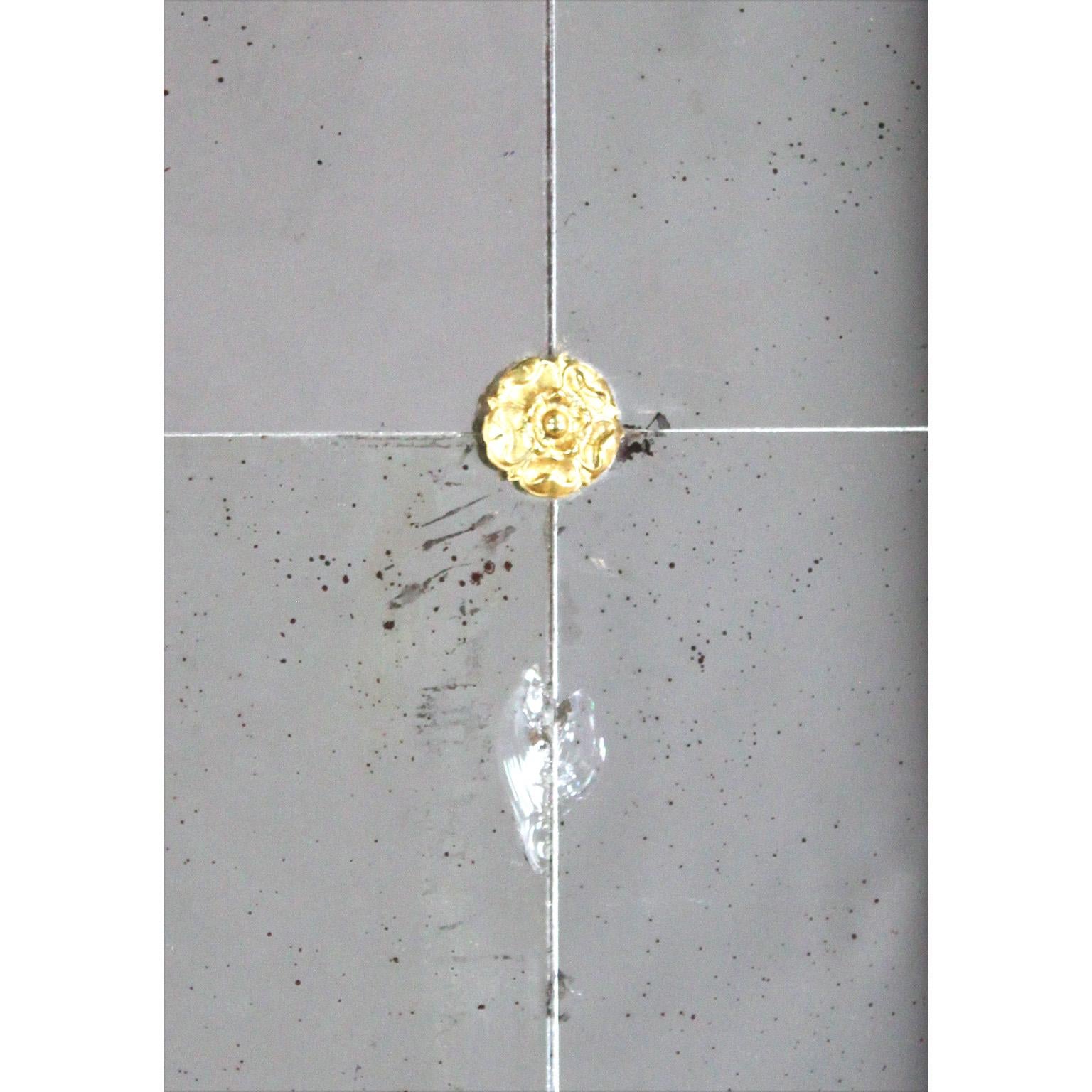 Französische Belle Époque Konsole und Spiegel aus vergoldetem Metall und Giltwood mit Blumenranken im Angebot 6